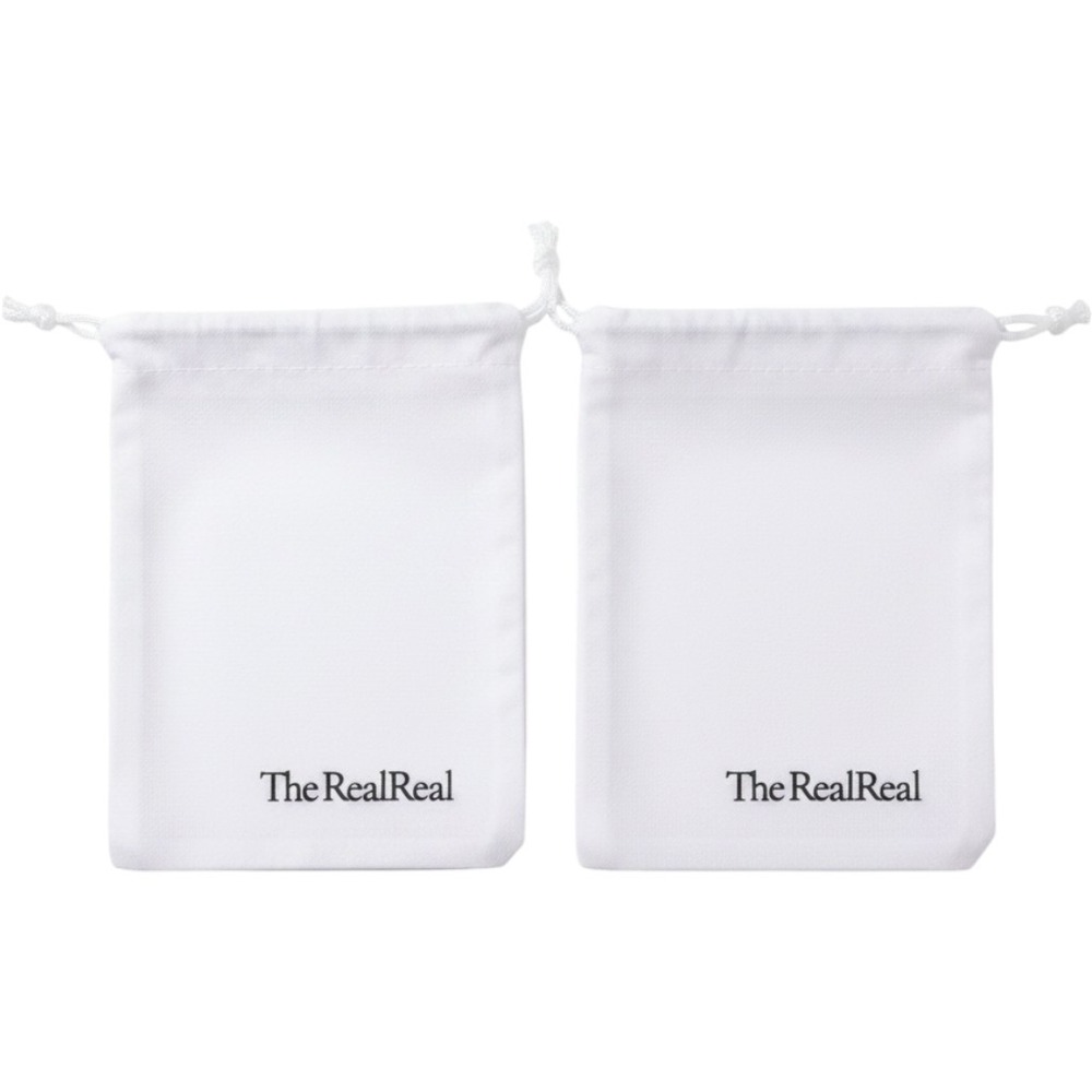 The RealReal White Jewelry Dust Bags Set of 2 Small Drawstring Pouches LogoPrint